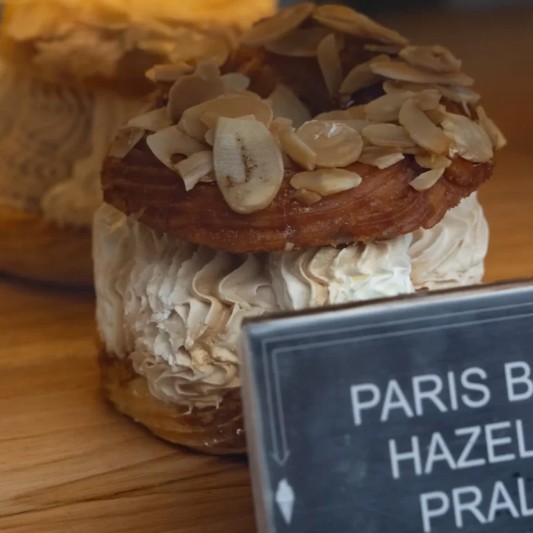 Hazelnut praline dessert close-up at Black Sheep Ubud — square version