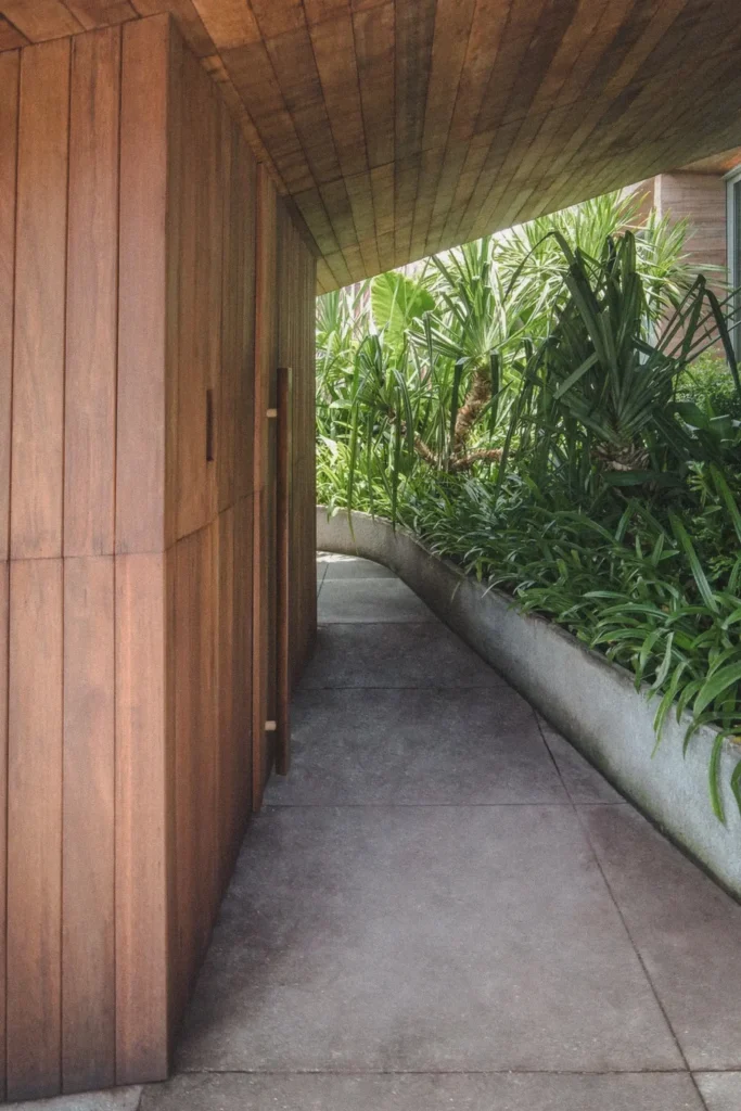 Reclaimed ulin decking and timber cladding at Potato Head in Seminyak