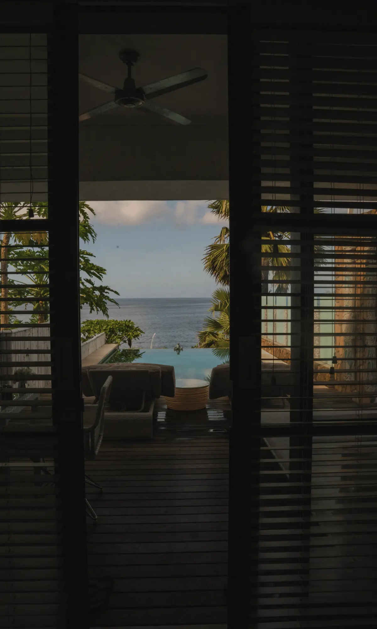 Ocean view from private villa at Shunyata Villas in Karangasem, Bali