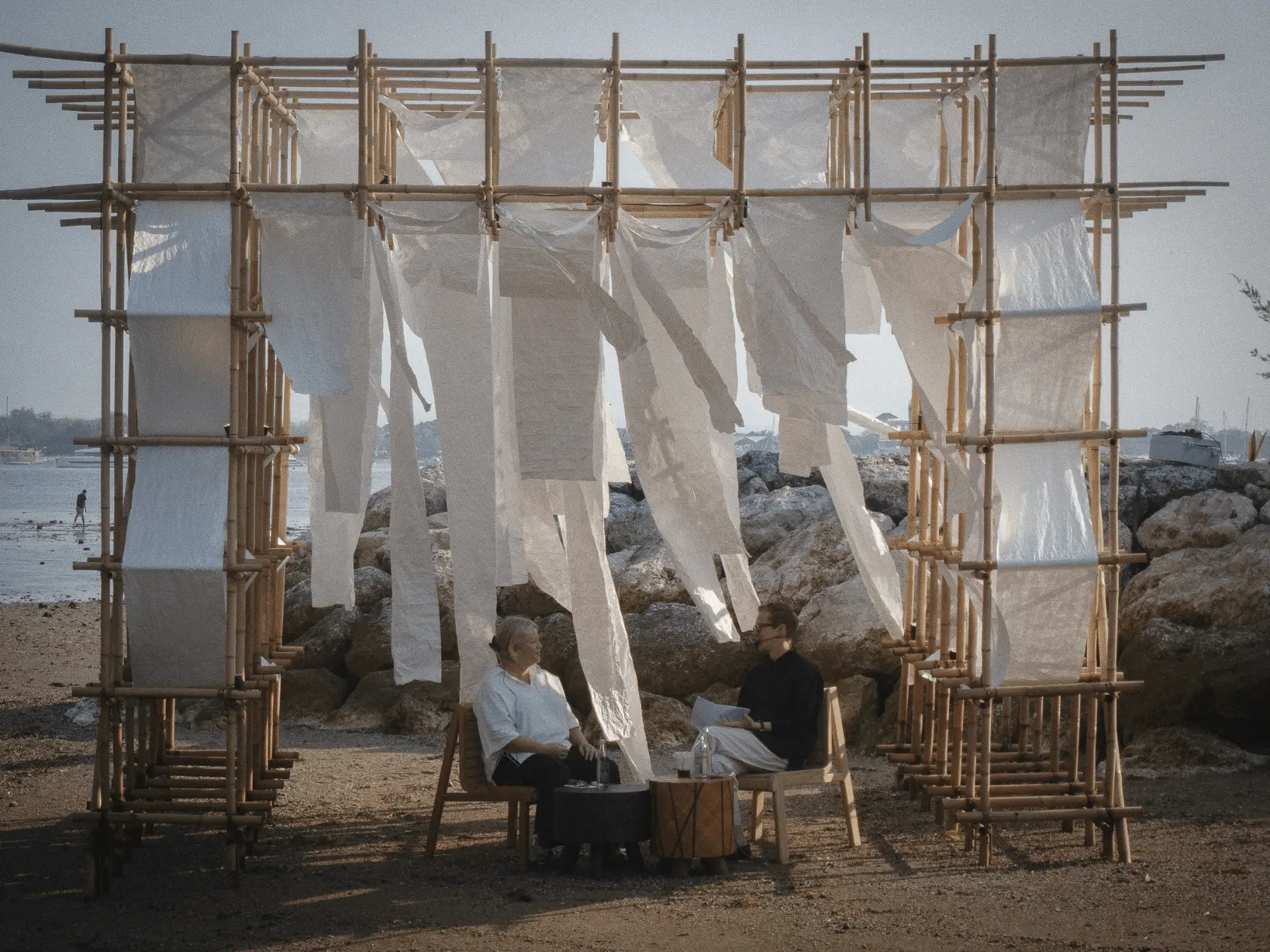 Interior designer Fiona Lynch in conversation at Jia Curated 2026 in Sanur, Bali.